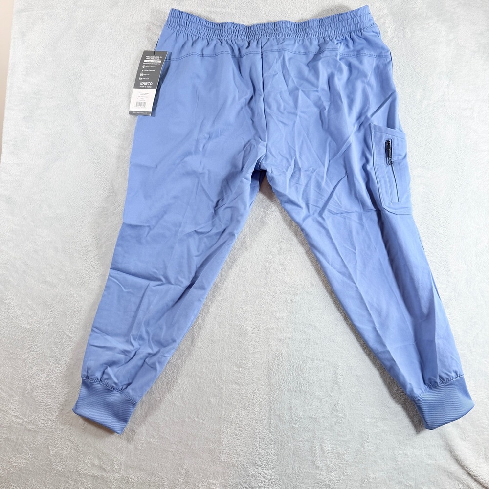 Grey's Anatomy by Barco Kira Logo Tape Jogger Scrub Pants Ciel Blue Women's XLP